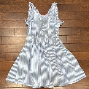 Crewcuts J. Crew Girls Blue White Stripe Dress Size 5 Cotton Easter